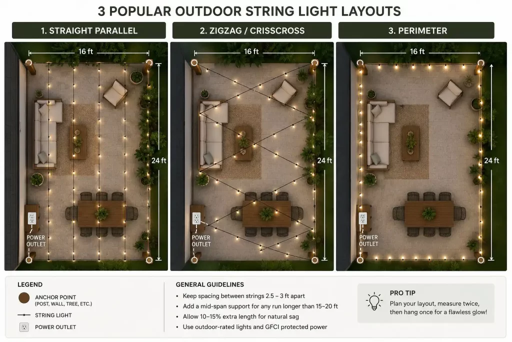 Outdoor String Light Layouts